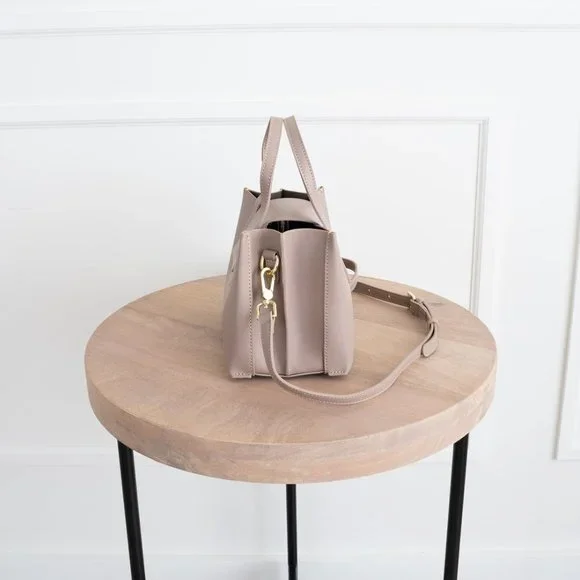 😍 Stella Mini Satchel Bag - Genuine Leather - Pale Rose - Picture 8 of 14